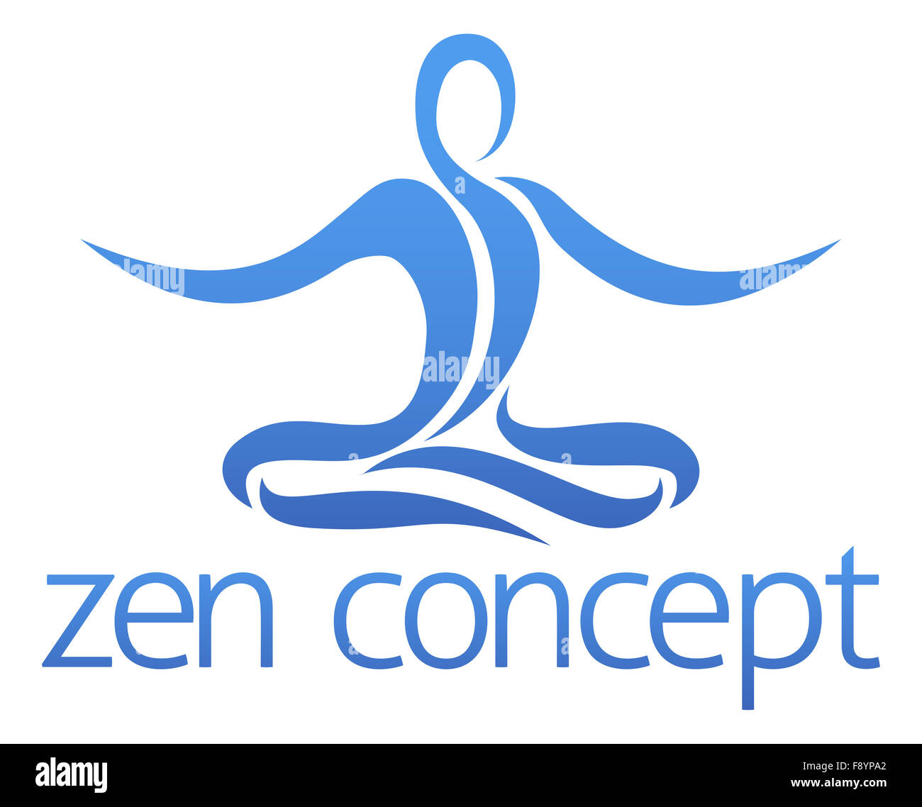 Un disegno di una figura seduta gambe incrociate in uno zen yoga posizione del loto o meditando gambe incrociate Foto Stock