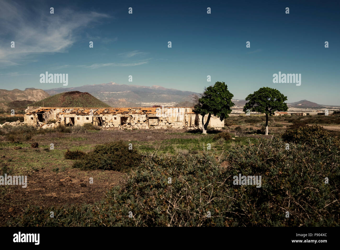 Abbandonato il vecchio finca casa vicino a Palm Mar, Tenerife, Isole Canarie, Spagna. Foto Stock