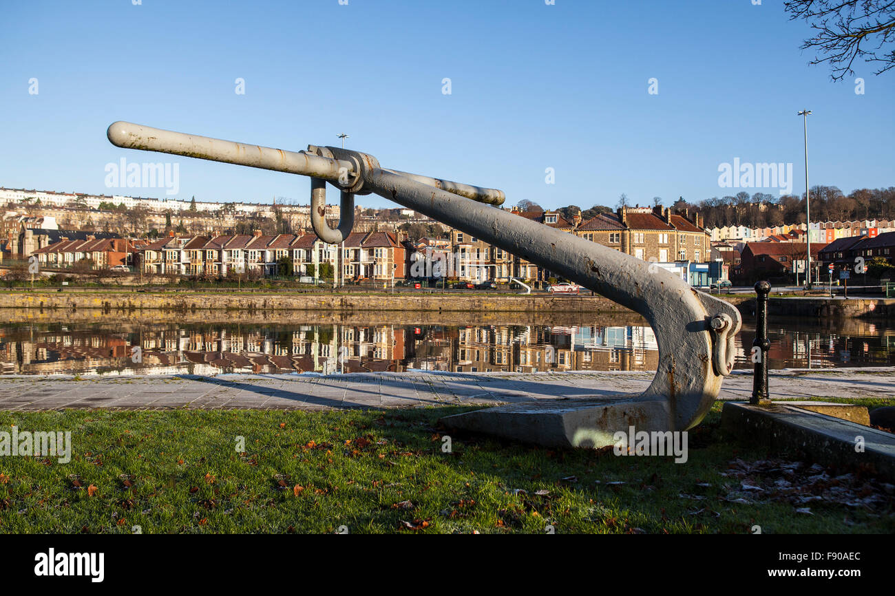 Ancora grande da Floating Harbour, Cumberland basin a Bristol, Inghilterra, Regno Unito Foto Stock