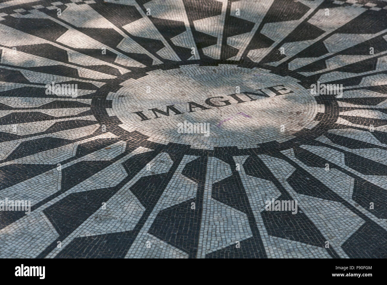 John Lennon immagina memorial, nel Central Park di New York, Stati Uniti d'America Foto Stock