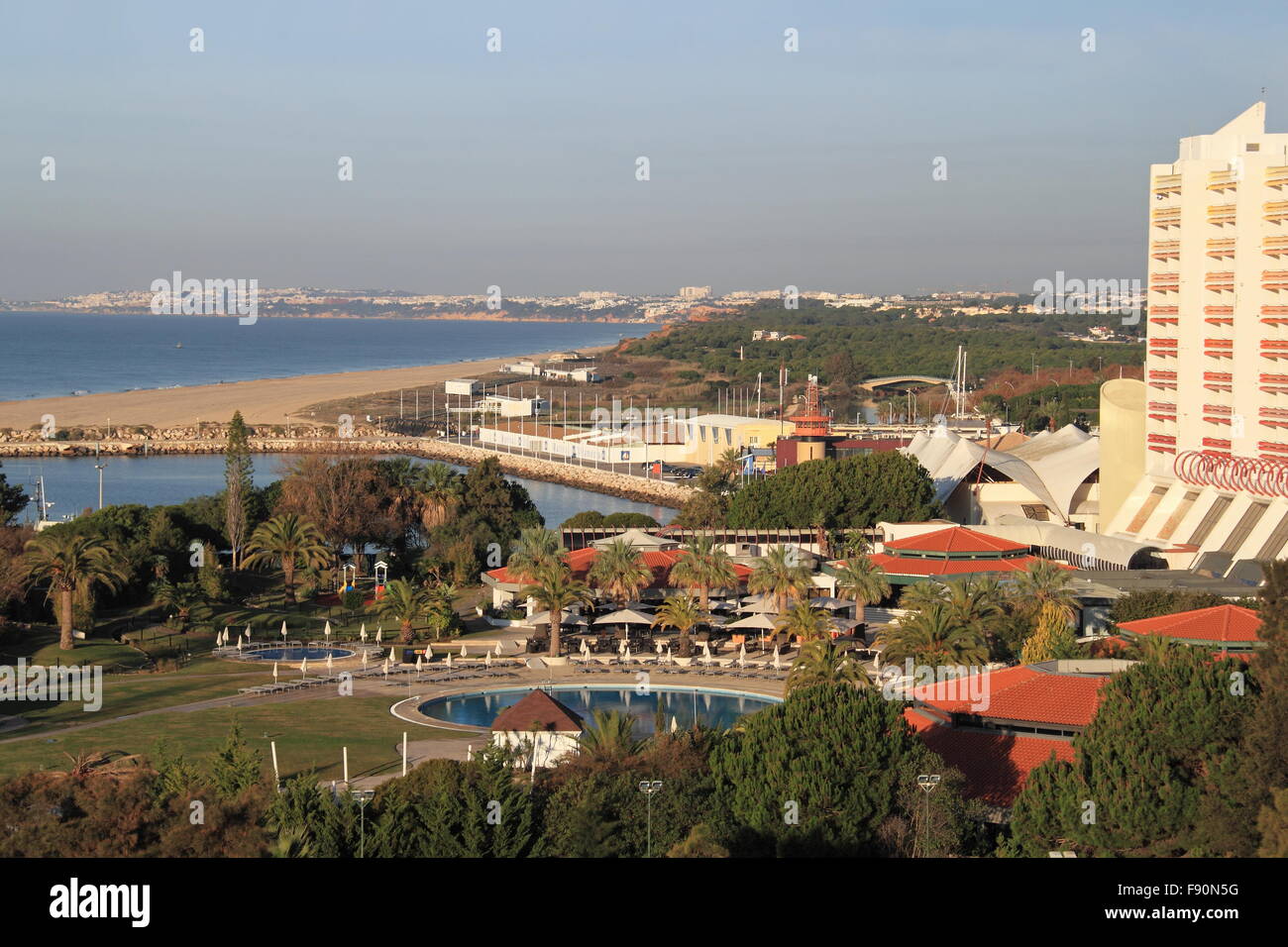 Tivoli Marina Vilamoura, dall' Hotel Vila Galé Ampalius, Alameda Praia da Marina di Vilamoura, Quarteira, Algarve, Portogallo, Europa Foto Stock