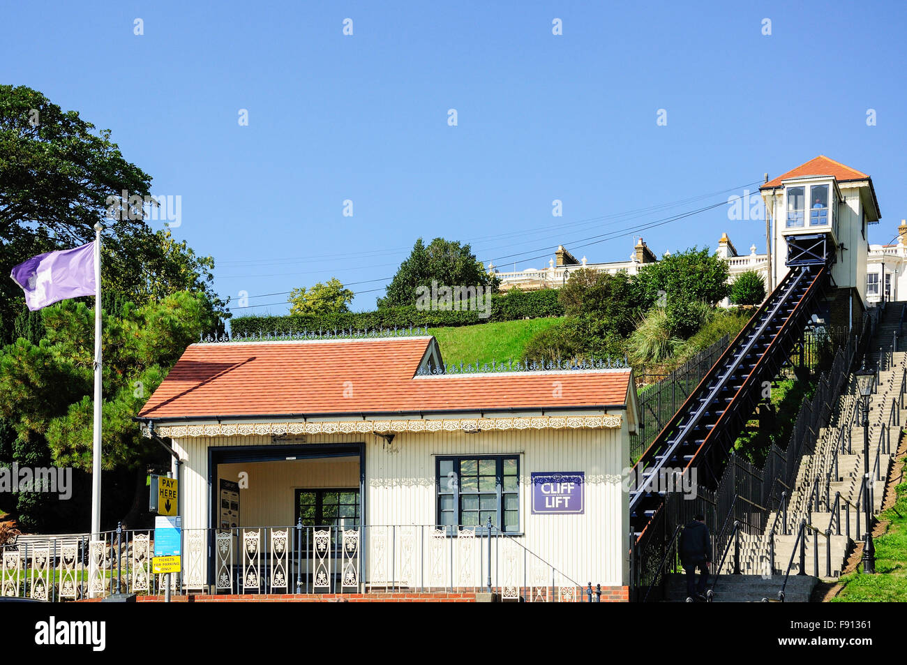 Storico scogliera di Southend, ferroviaria Western Esplanade, Southend-On-Mare, Essex, Inghilterra, Regno Unito Foto Stock