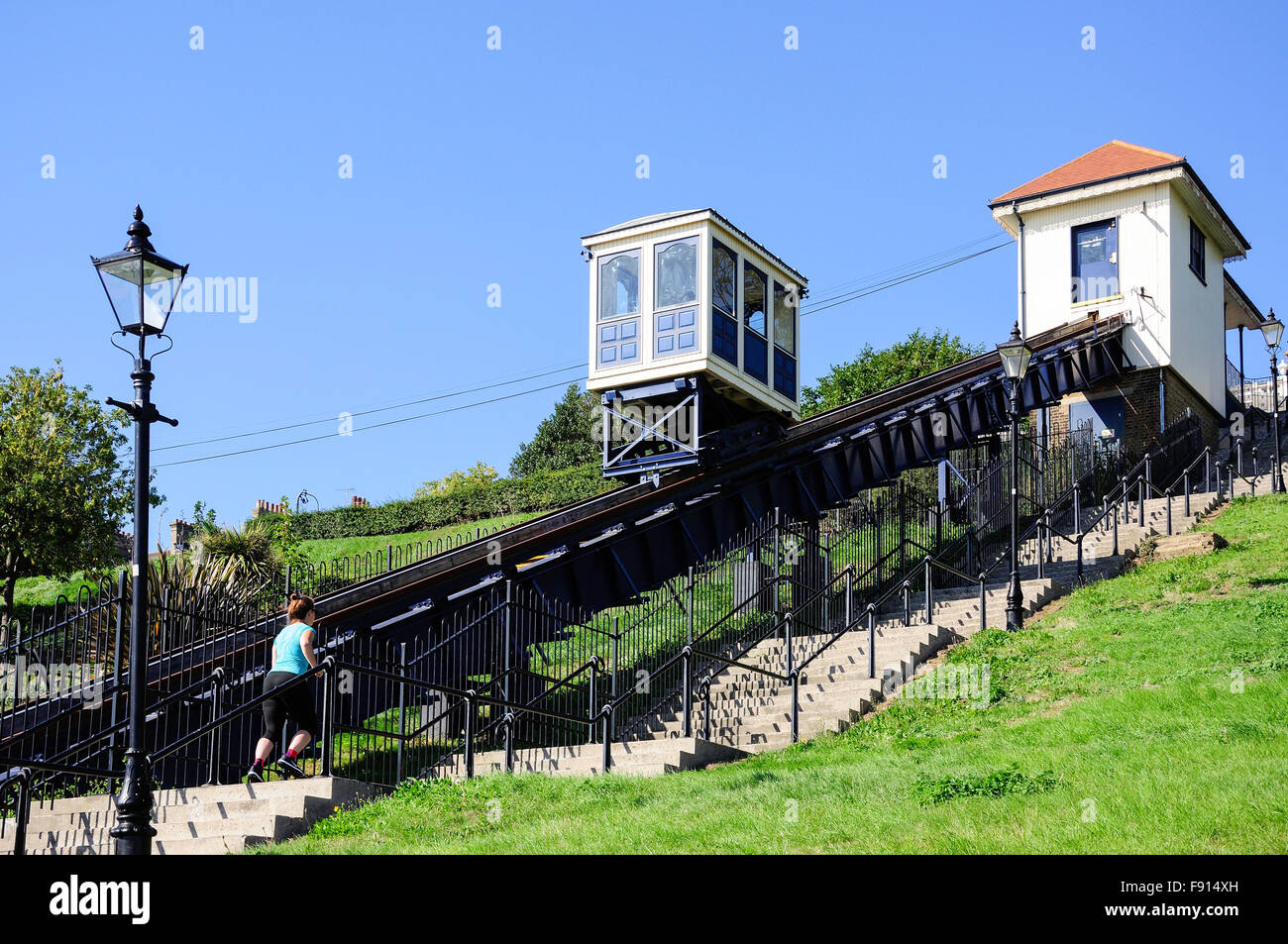 Storico scogliera di Southend, ferroviaria Western Esplanade, Southend-On-Mare, Essex, Inghilterra, Regno Unito Foto Stock