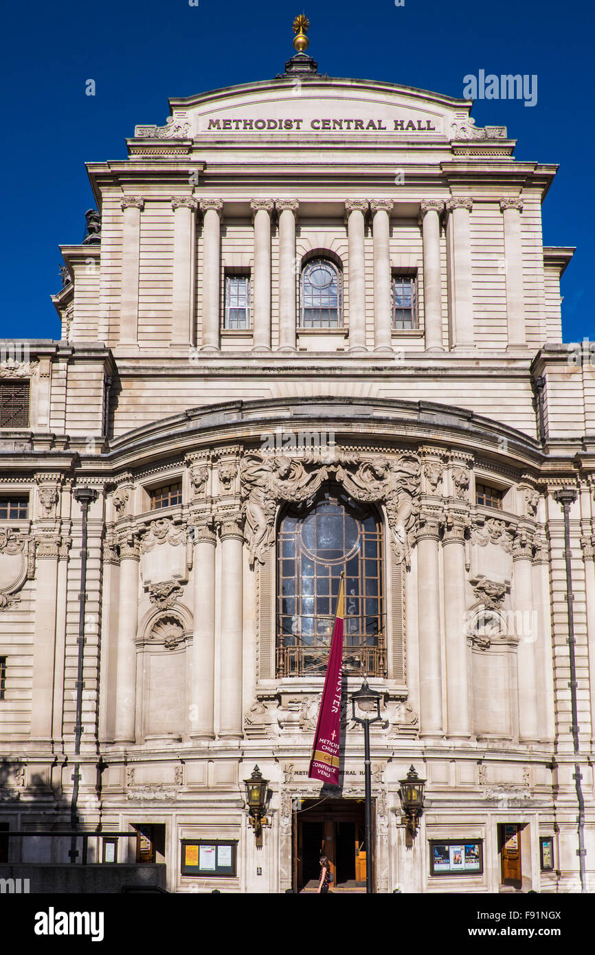Il Methodist Central Hall di Londra, Inghilterra, Regno Unito Foto Stock