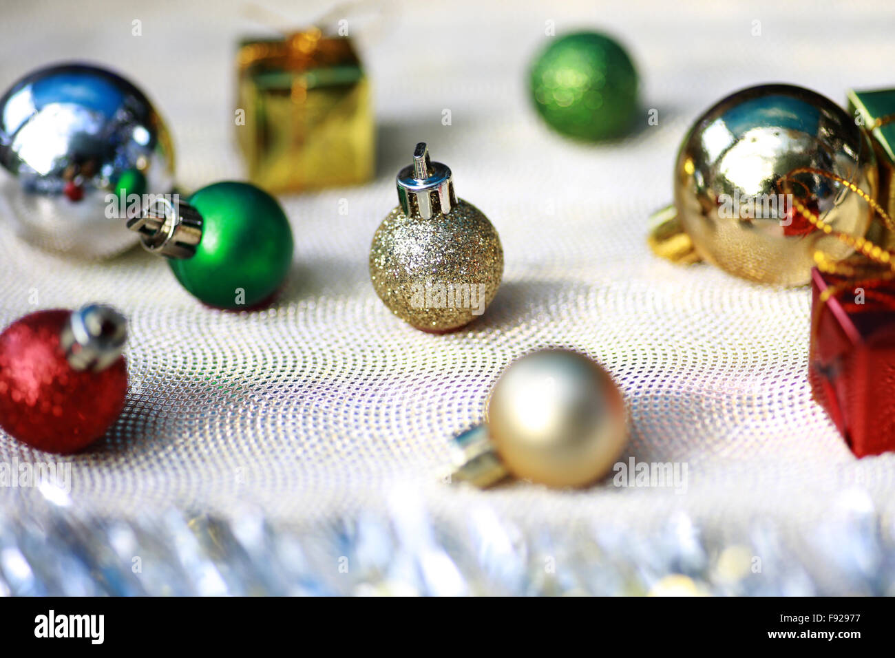 Decorazioni di Natale - Luci Bokeh decorazione sfocati Foto Stock