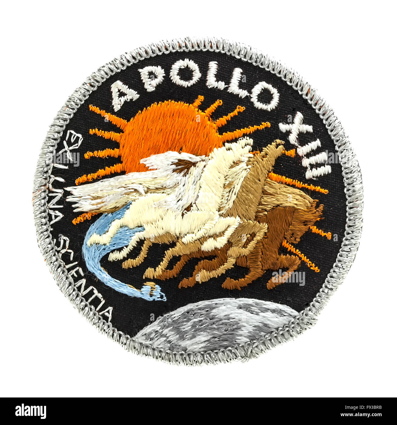 Missione Apollo 13 badge dall'Ill stregate sbarco sulla Luna 11-17 Aprile 1970 Foto Stock