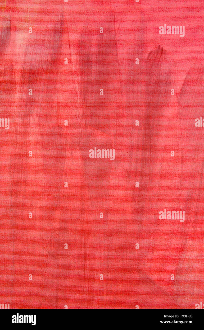 Dipinto di rosso tela artistica texture di sfondo Foto Stock