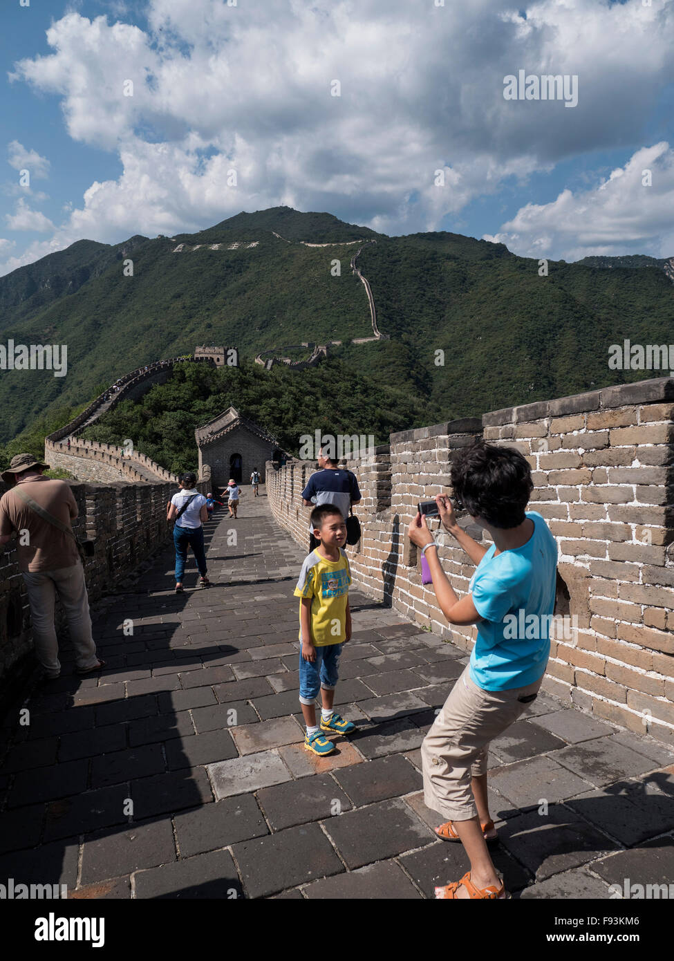 Grande Muraglia a Mutianyu, Cina, Asia, patrimonio mondiale Foto Stock