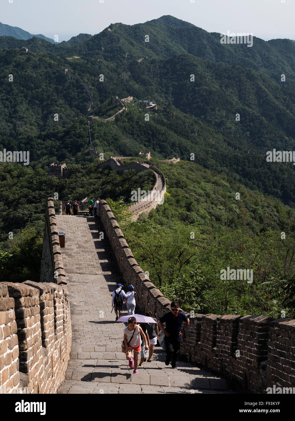 Grande Muraglia a Mutianyu, Cina, Asia, patrimonio mondiale Foto Stock