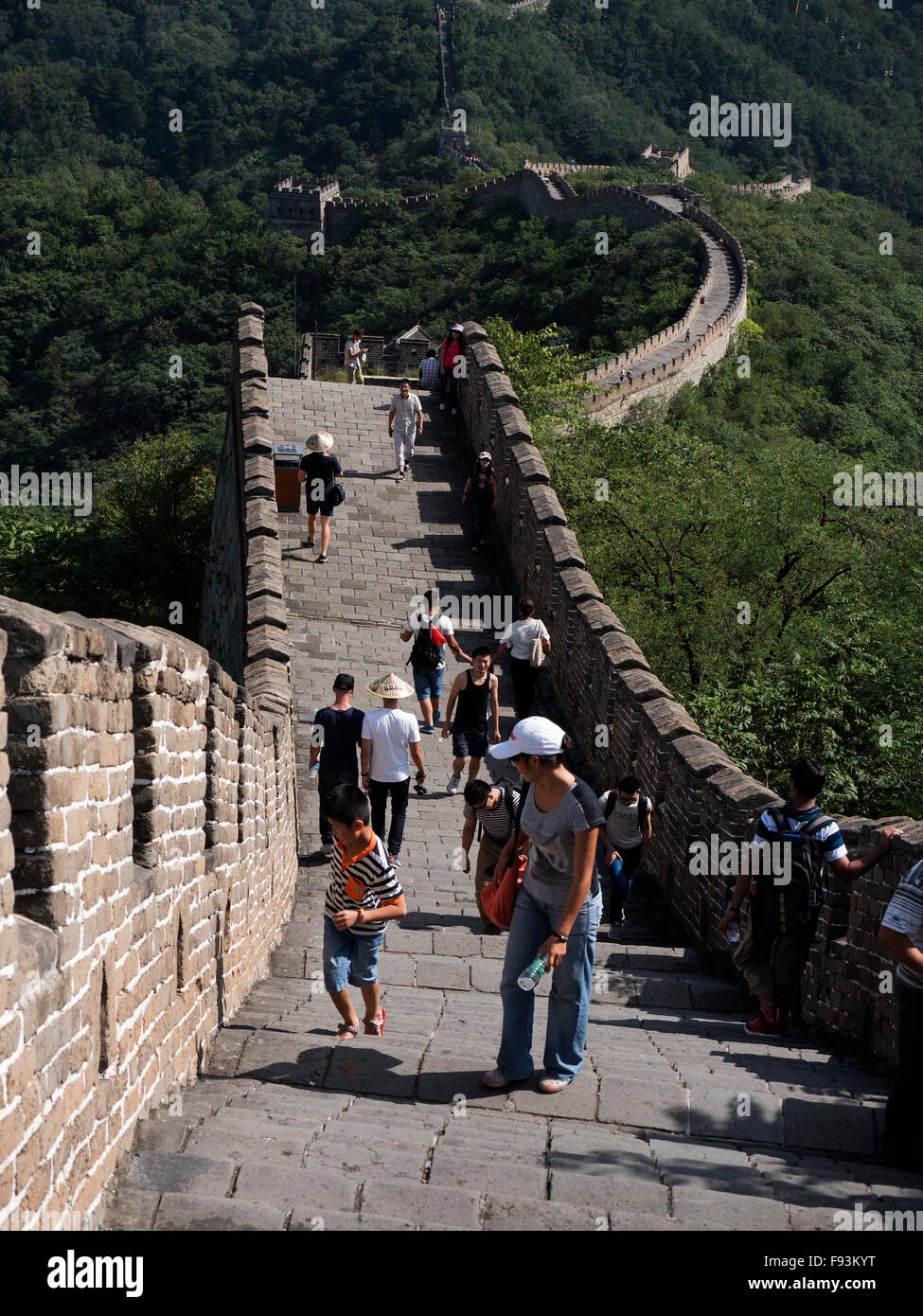 Grande Muraglia a Mutianyu, Cina, Asia, patrimonio mondiale Foto Stock