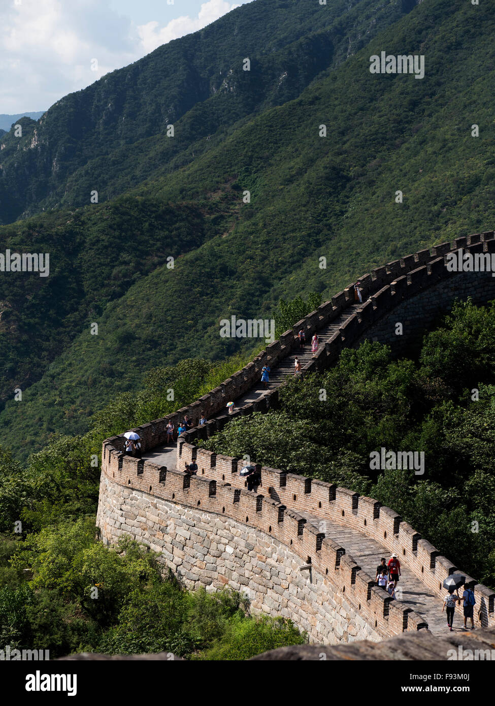 Grande Muraglia a Mutianyu, Cina, Asia, patrimonio mondiale Foto Stock