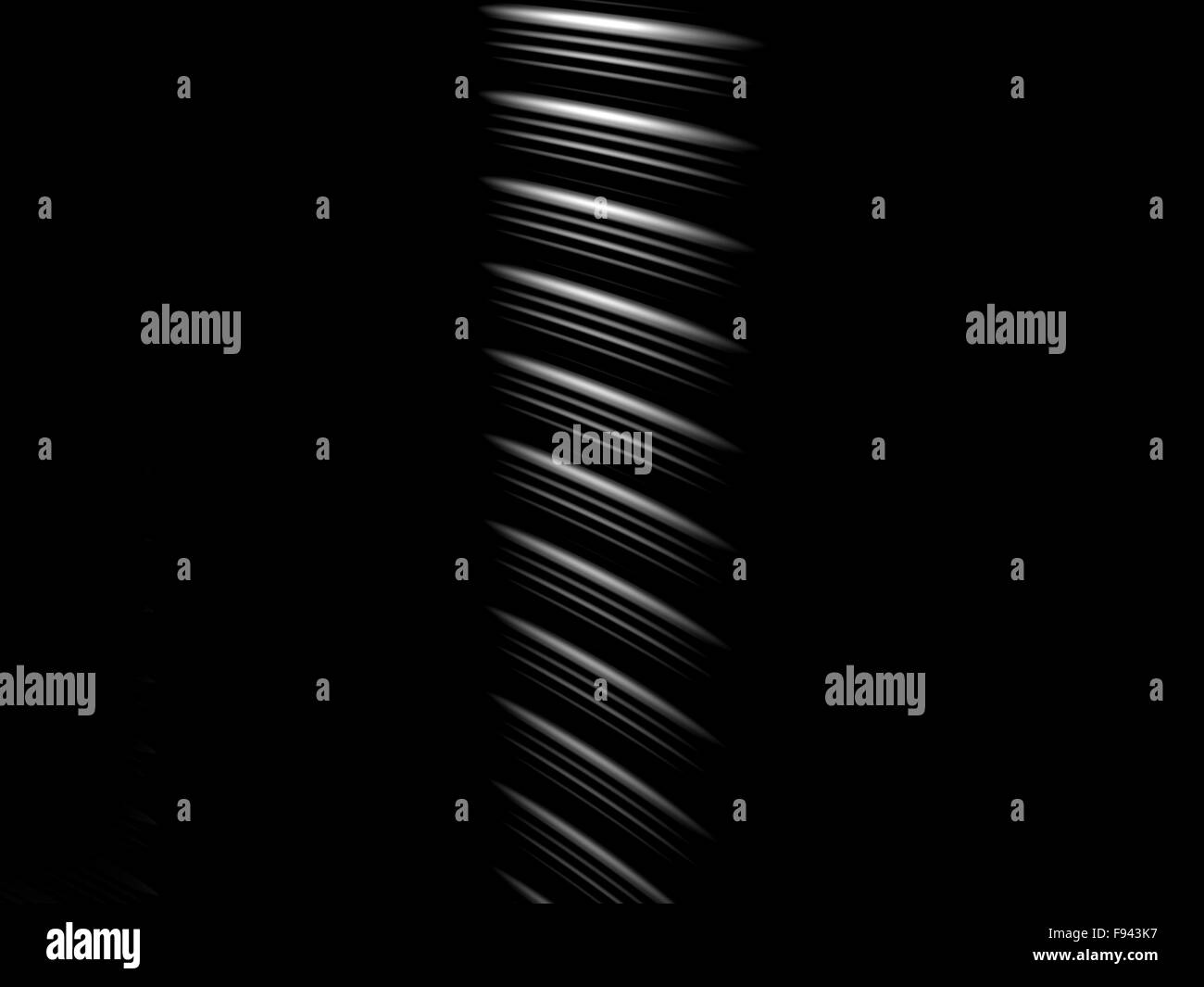 Abstract dinamica contemporanea strisce bianche su sfondo nero Foto Stock