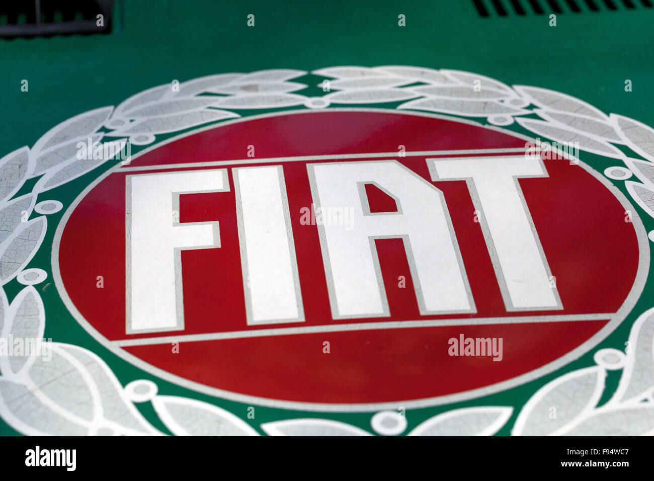 Logo della vecchia auto Fiat Foto Stock