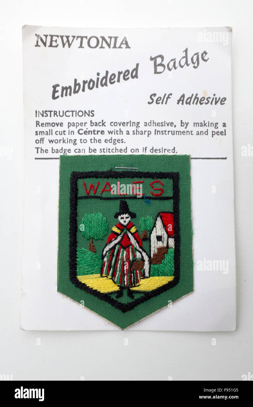 Vintage Patch gallese Badge Costume tradizionale Foto Stock