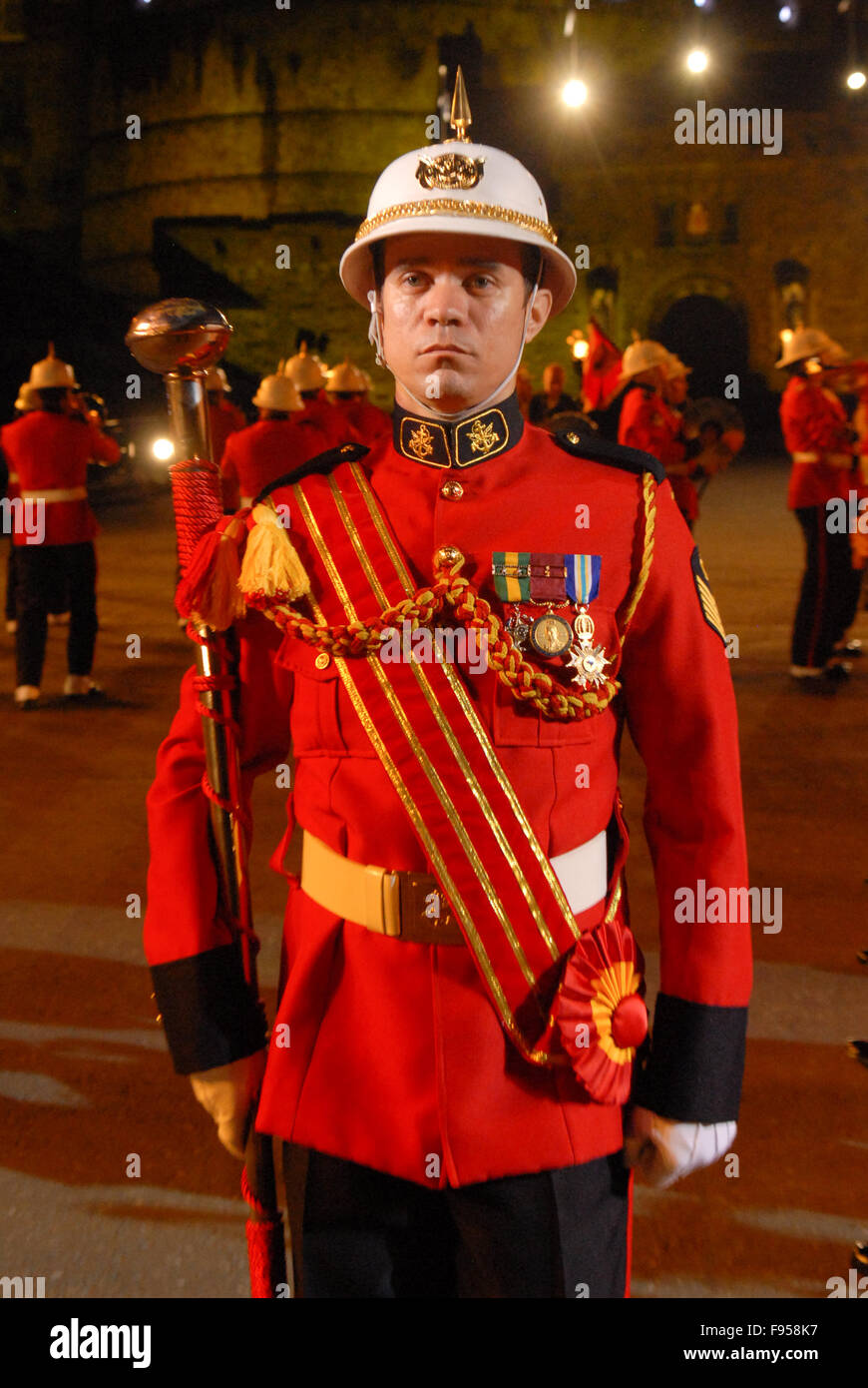 Brasiliano Marine Corps band presso il 2011 Edinburgh Tattoo militare di Edimburgo, in Scozia. Foto Stock