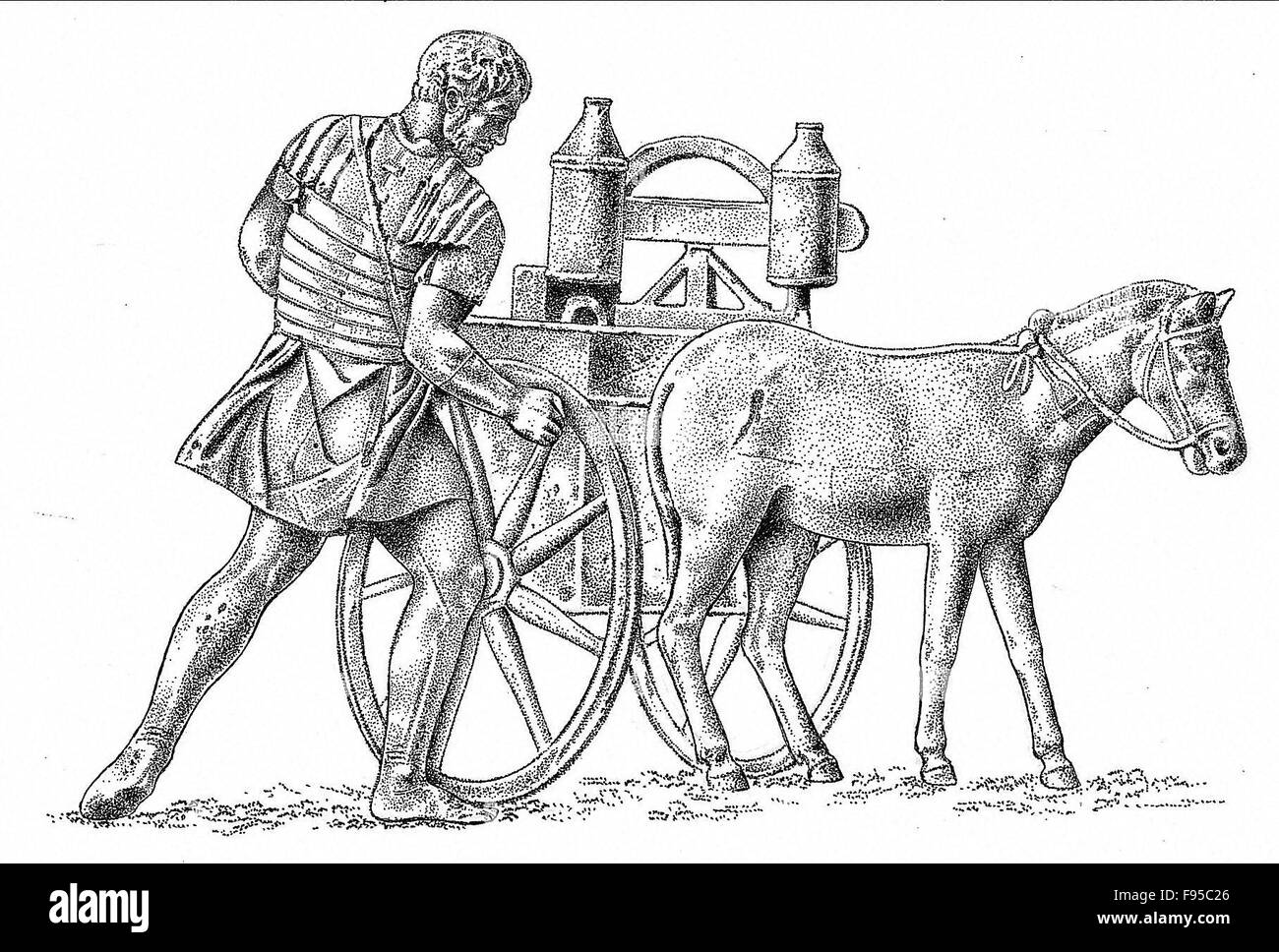 Una luce ballista di essere trasportati in un mulo carrello. Foto Stock