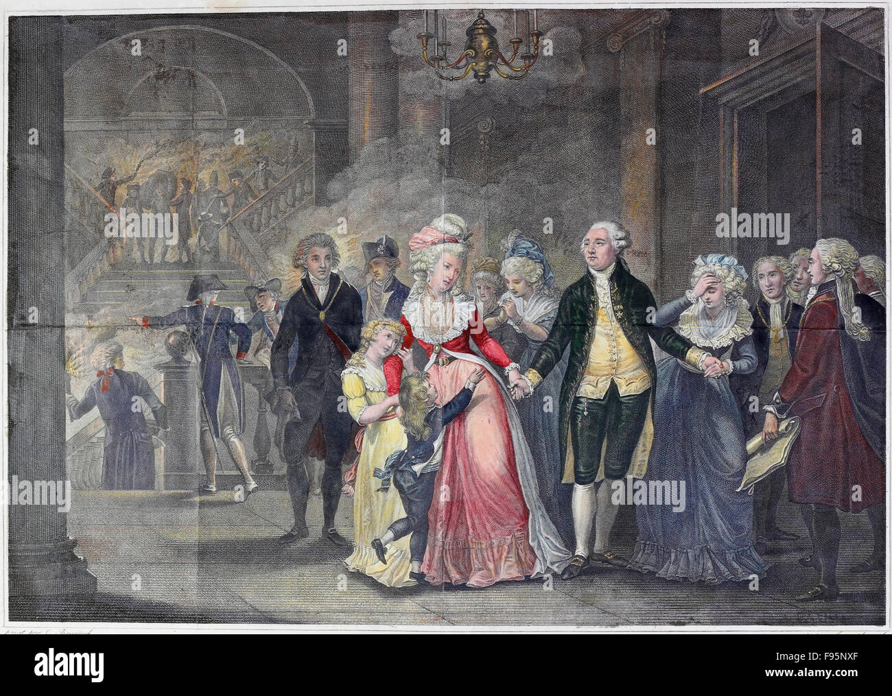 La separazione di Louis XVI dalla sua famiglia. Foto Stock