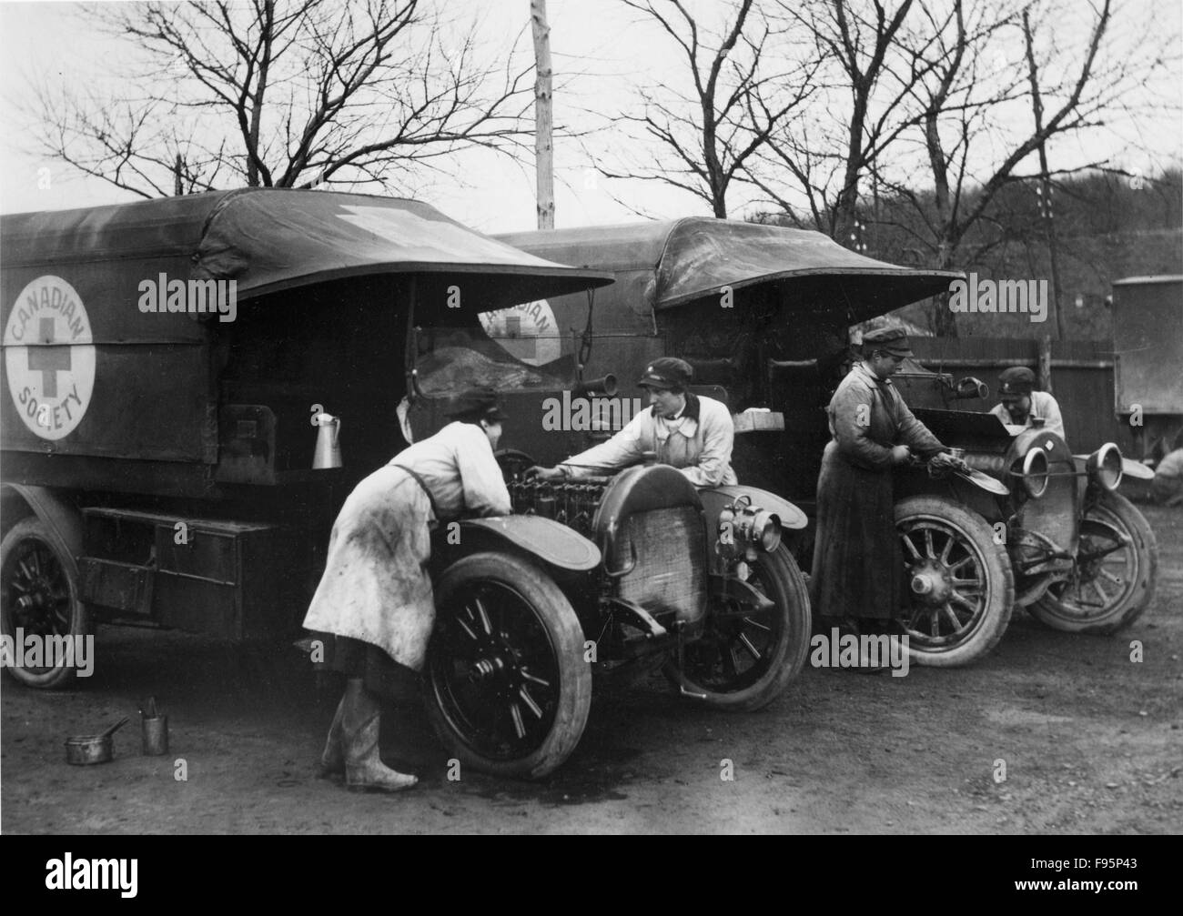 British anteriore. Le donne e i feriti. Foto Stock