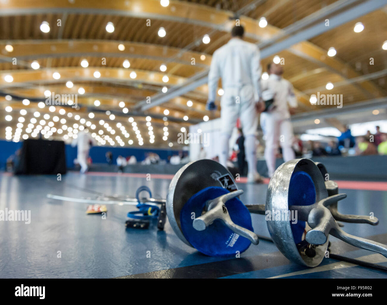 Vancouver uomini 2014 Grand Prix di Epee al Richmond Olympic Oval Richmond , British Columbia, Canada il 22 marzo 2014 . Foto Stock