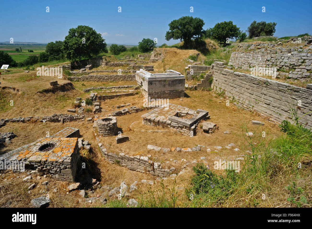 Religioso santuario da Troy 8, settimo secolo A.C. Troia Historic Site, Biga Penisola, Turchia Foto Stock