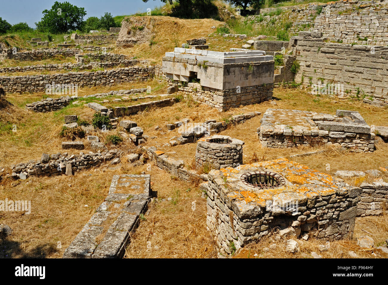 Religioso santuario da Troy 8, settimo secolo A.C. Troia Historic Site, Biga Penisola, Turchia Foto Stock