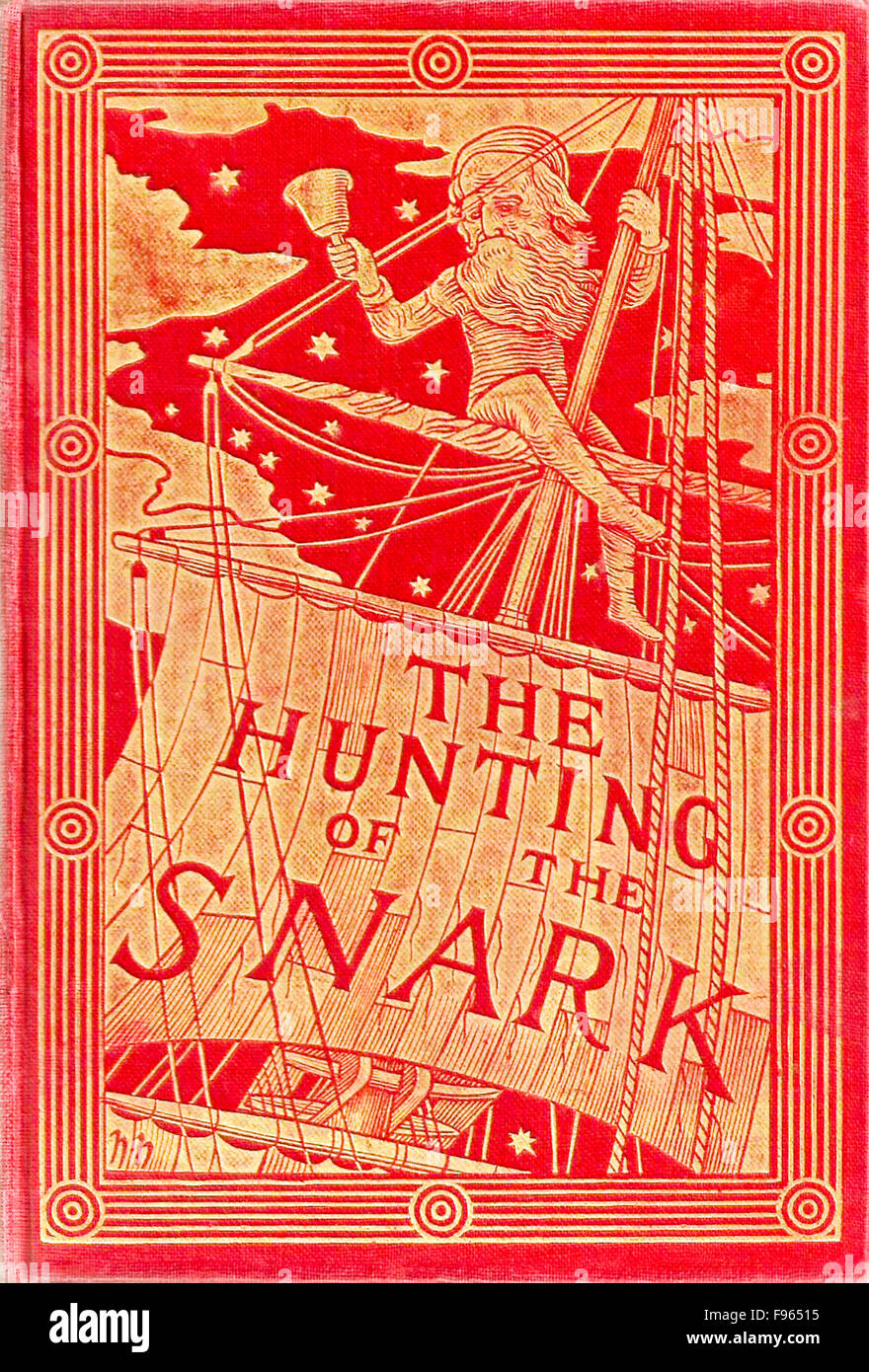 Coperchio anteriore della "Caccia del Snark' da Lewis Carroll (1832-1898). Foto Stock Coperchio anteriore della "Caccia del Snark' da Lewis Carroll (1832-1898). Foto Stock
