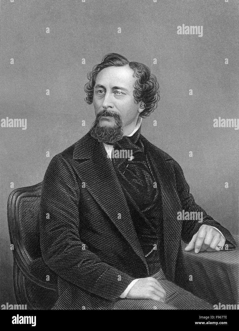 Ritratto di Charles John Huffam Dickens o Boz, 1812 - 1870, un scrittore inglese, Foto Stock