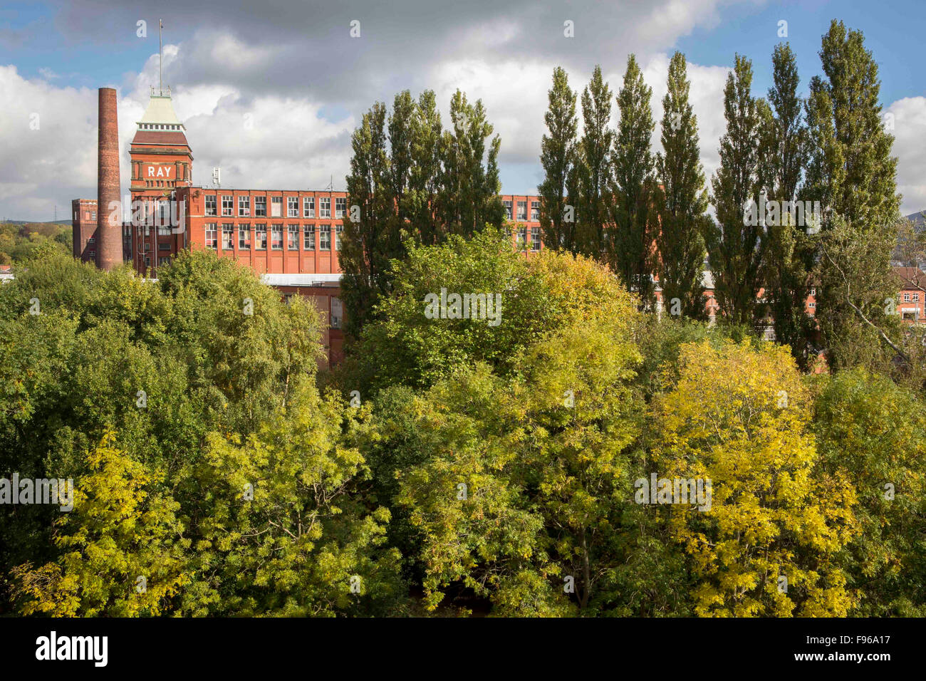 Vista da Tower Mill a Dukinfield, Tameside, Greater Manchester Foto Stock