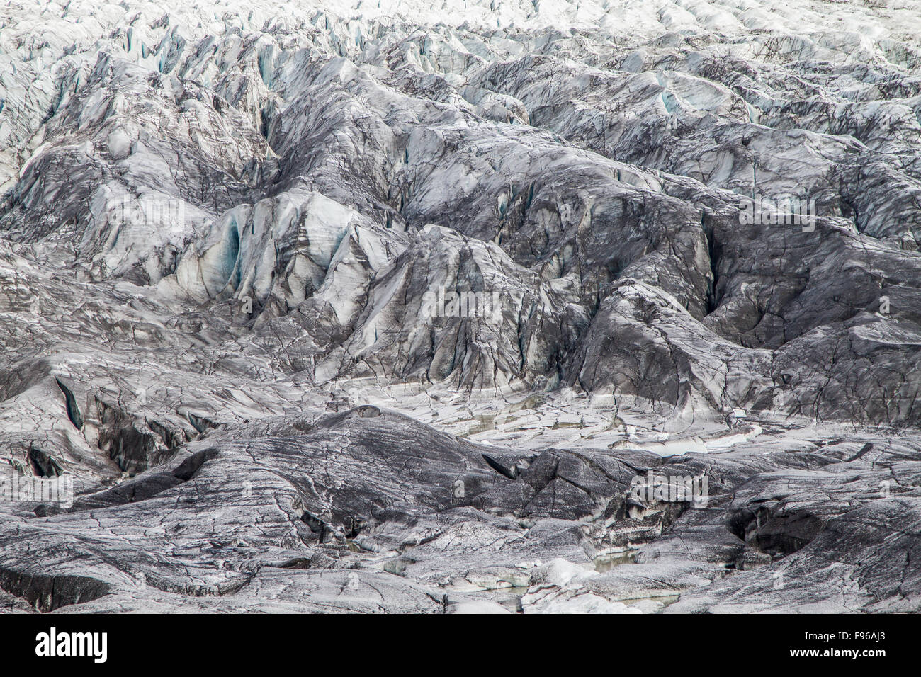 Primo piano di un ghiacciaio Vatnajökull Parco Nazionale, Islanda. Foto Stock