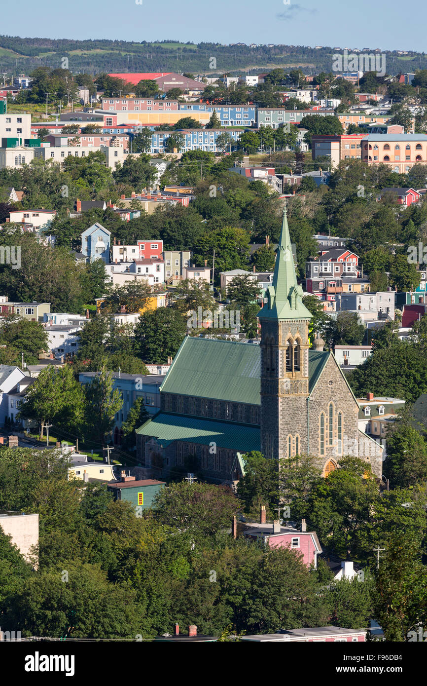 Vista di San Giovanni da altezze di karité, Terranova, Canada Foto Stock