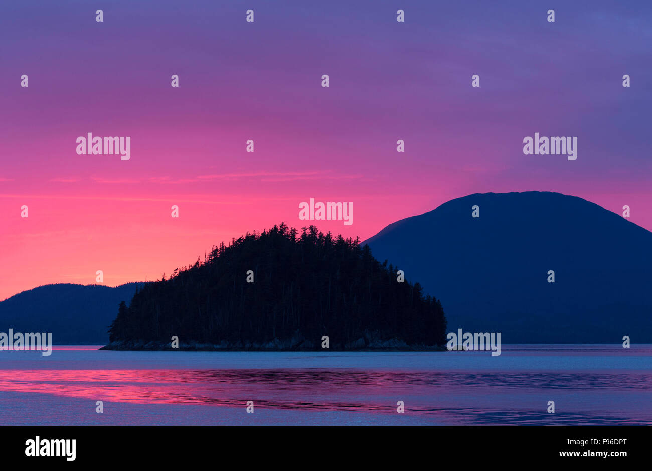 La British Columbia, Canada centrale costa BC, tramonto, Foto Stock