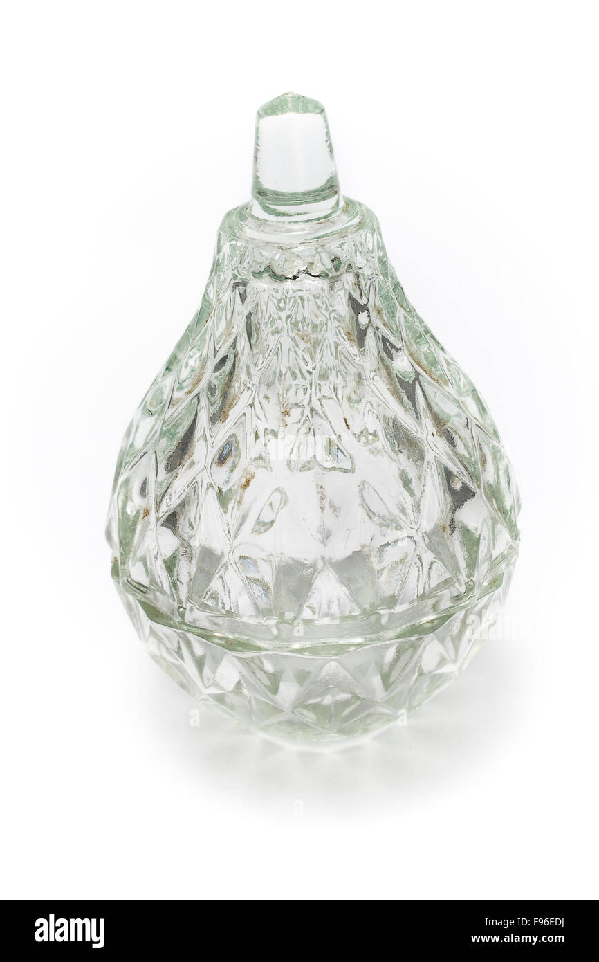 Crystal ciotola di vetro isolato su bianco Foto Stock