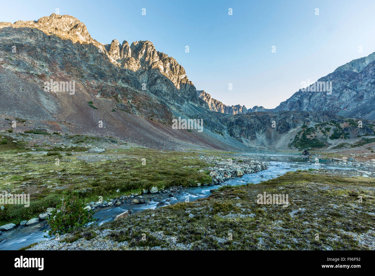 Canada, British Columbia, alpine stream, gamma Niut, Coast Mountains Chilcotin, Foto Stock