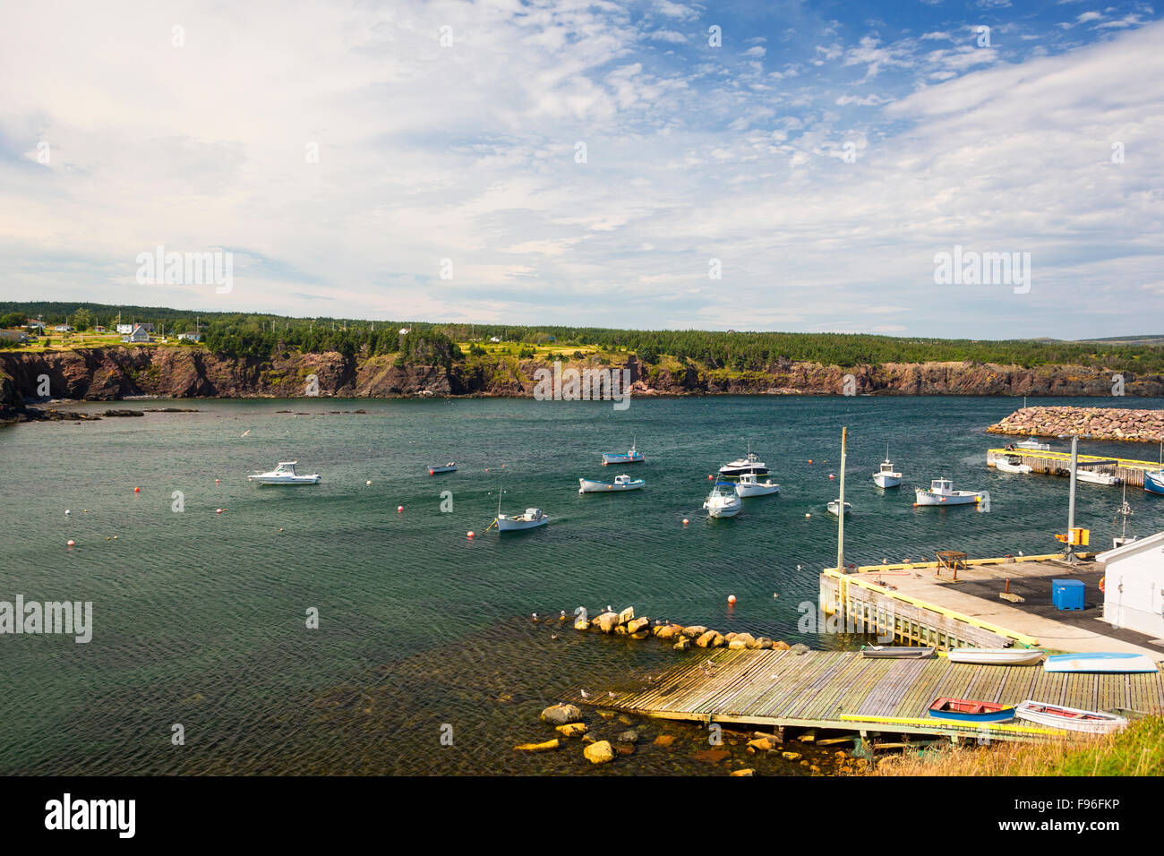 Barche da pesca, Ocra Pit Cove, Terranova, Canada Foto Stock