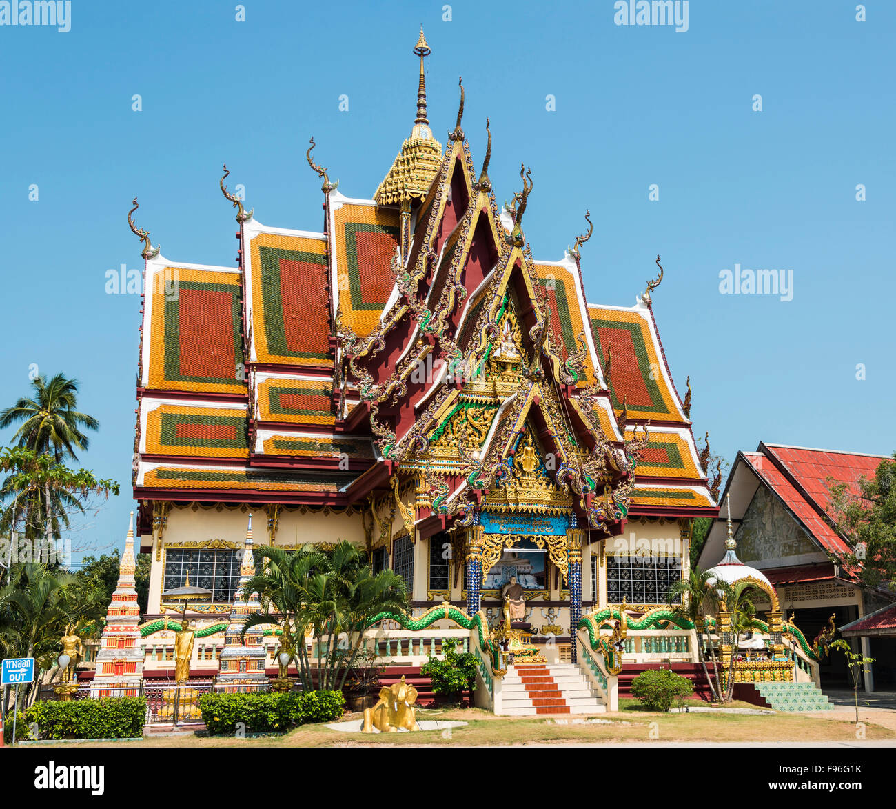 Il Wat Phra Yai Ko Pan tempio, Ban Bo Phut, Ko Samui, Tailandia Foto Stock