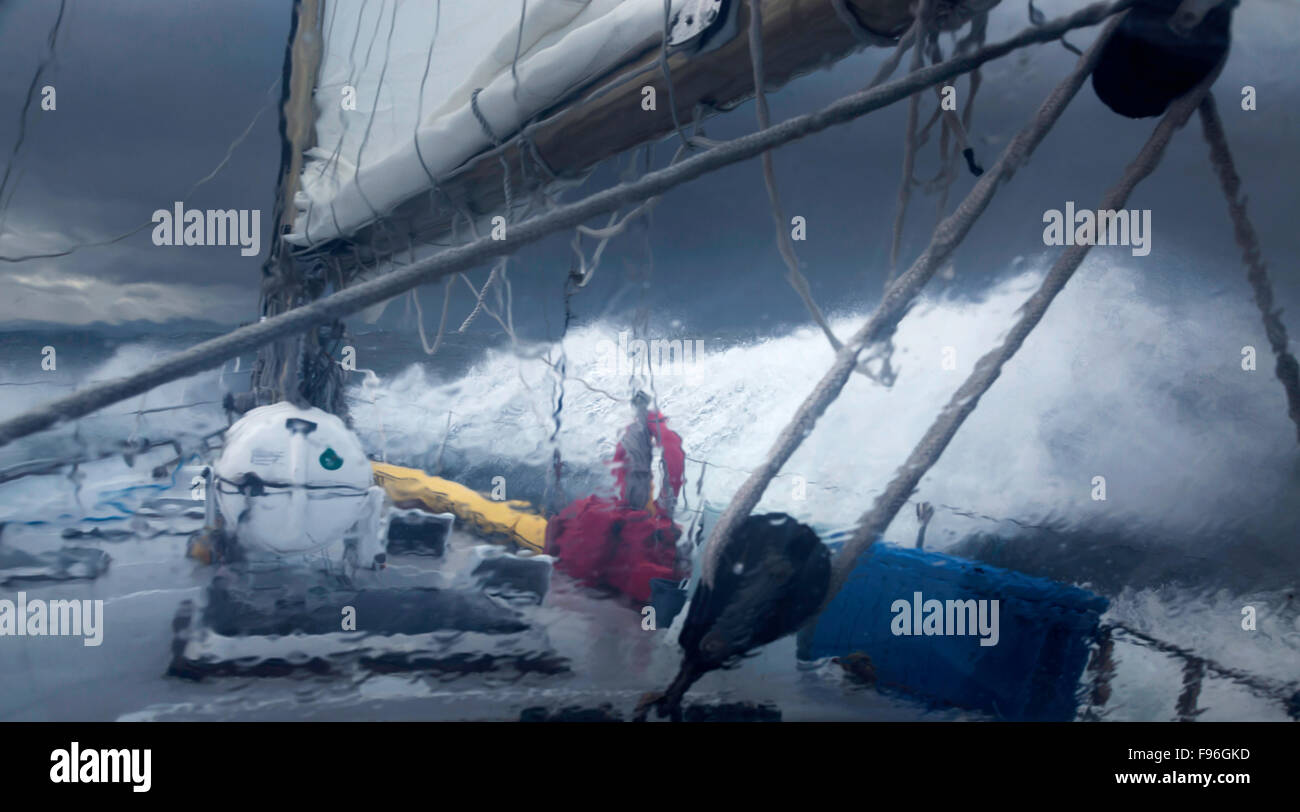 La British Columbia, Canada, BC Costa, vela, gale force venti, tempesta, Foto Stock