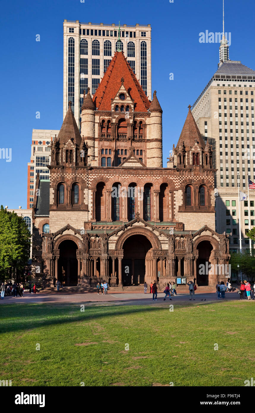 Situato su di Copley Square a Boston's Back Bay neighborhood, Chiesa della Trinità è stato progettato da architetto Henry Gobson Richardson Foto Stock