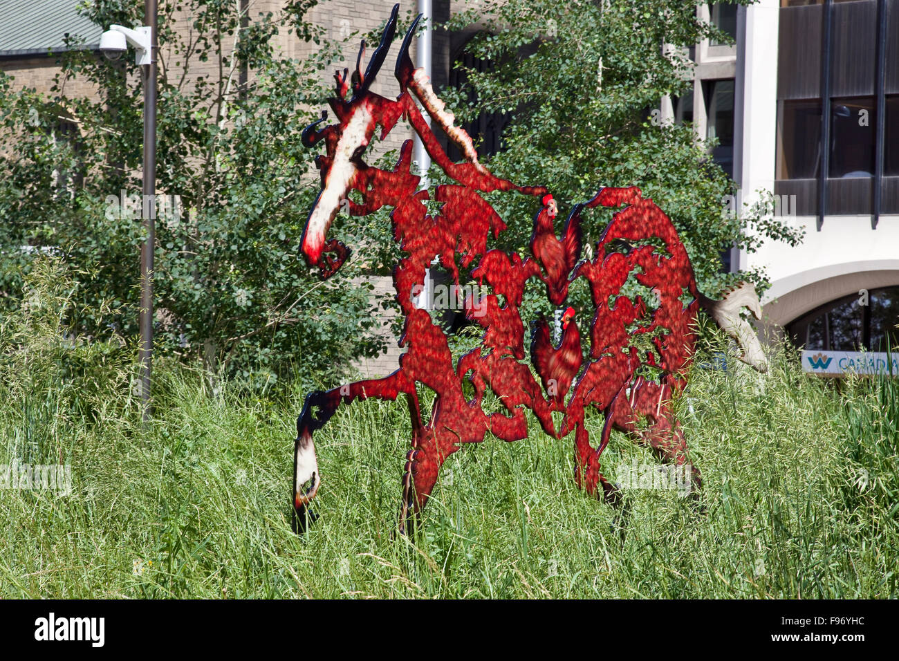 "Il Cavallo' scultura, Calgary, Alberta, Canada. Foto Stock