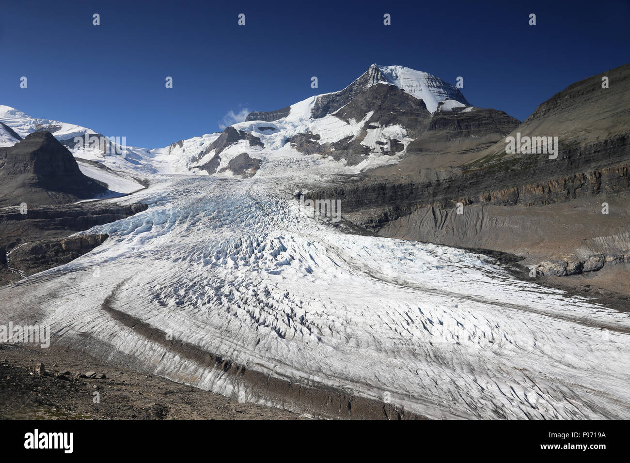 Il ghiacciaio di Berg a Monte Robson , British Columbia, Canada Foto Stock