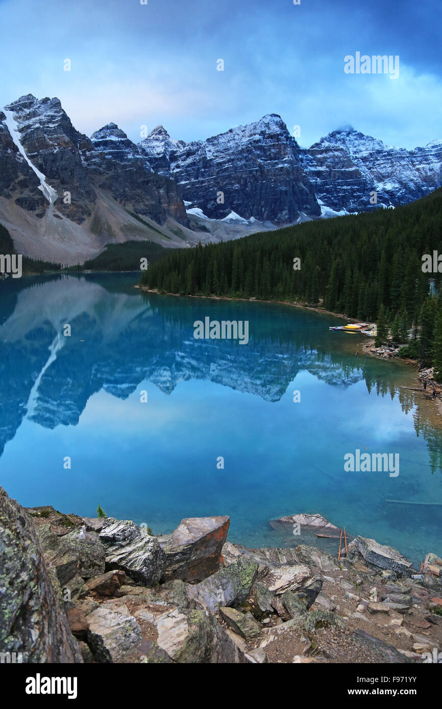 Il Moraine Lake banff park Foto Stock