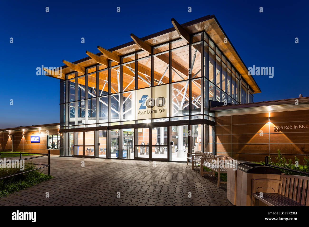 Ingresso di Assiniboine Park Zoo, Winnipeg, Manitoba, Canada Foto Stock