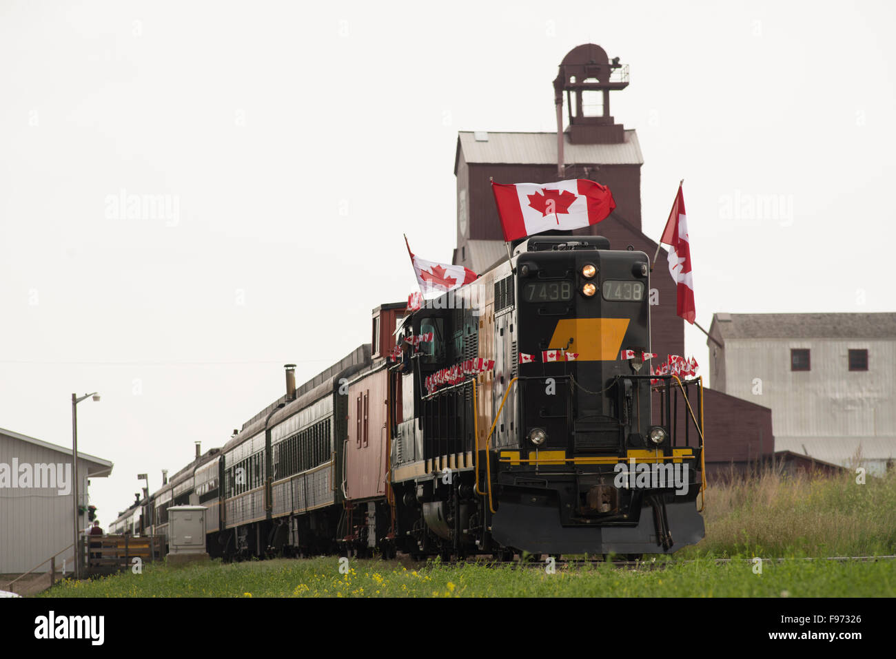 La Prairie Alberta Museo Ferroviario escursione in treno Stettler, Alberta, Canada. Foto Stock