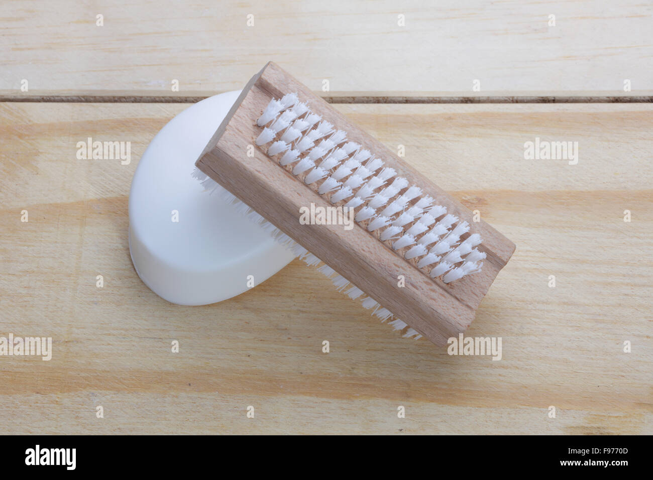 Spazzola per unghie e soap Foto Stock