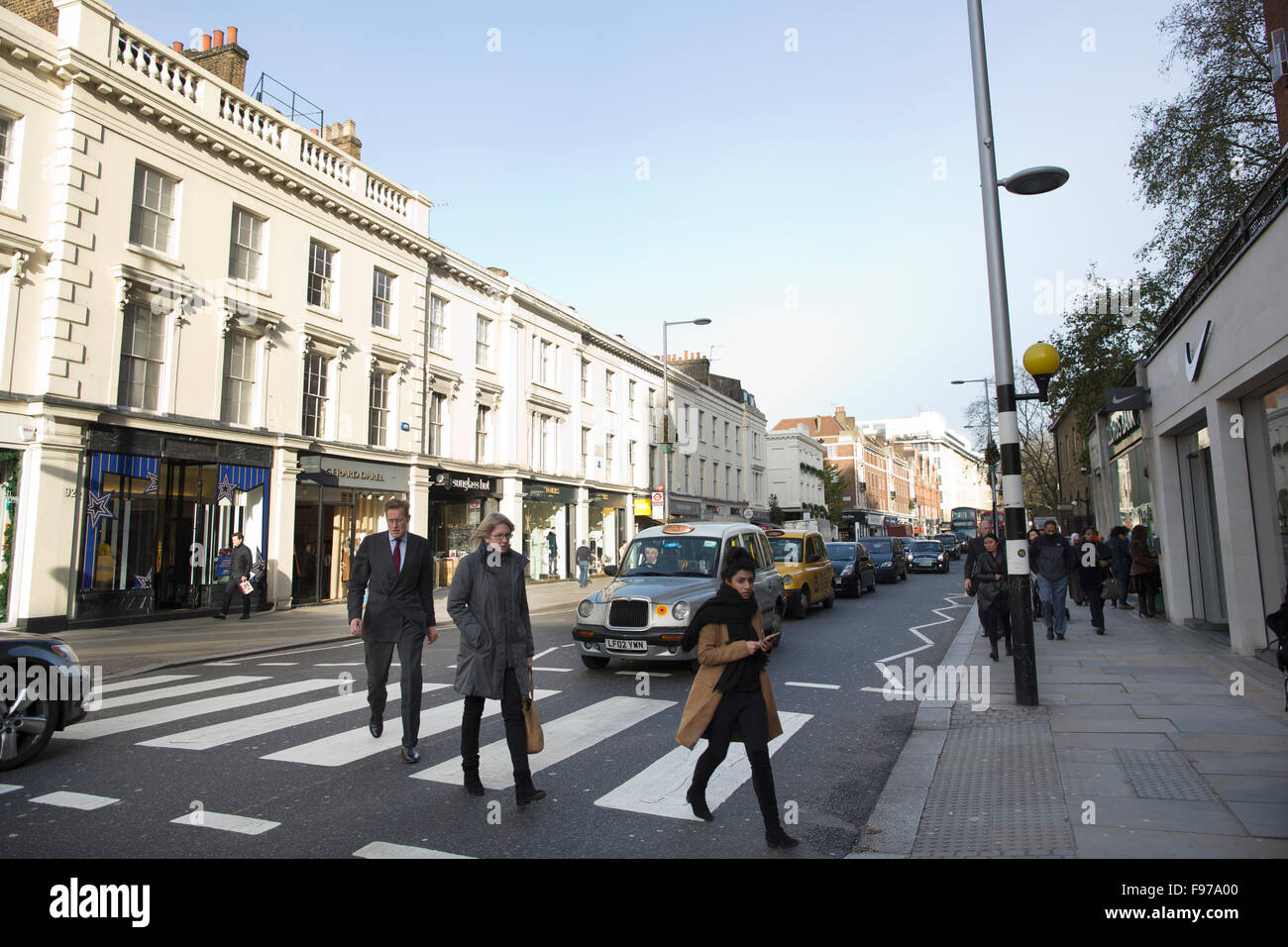 King's Road, a Chelsea, Londra, Inghilterra, Regno Unito Foto Stock