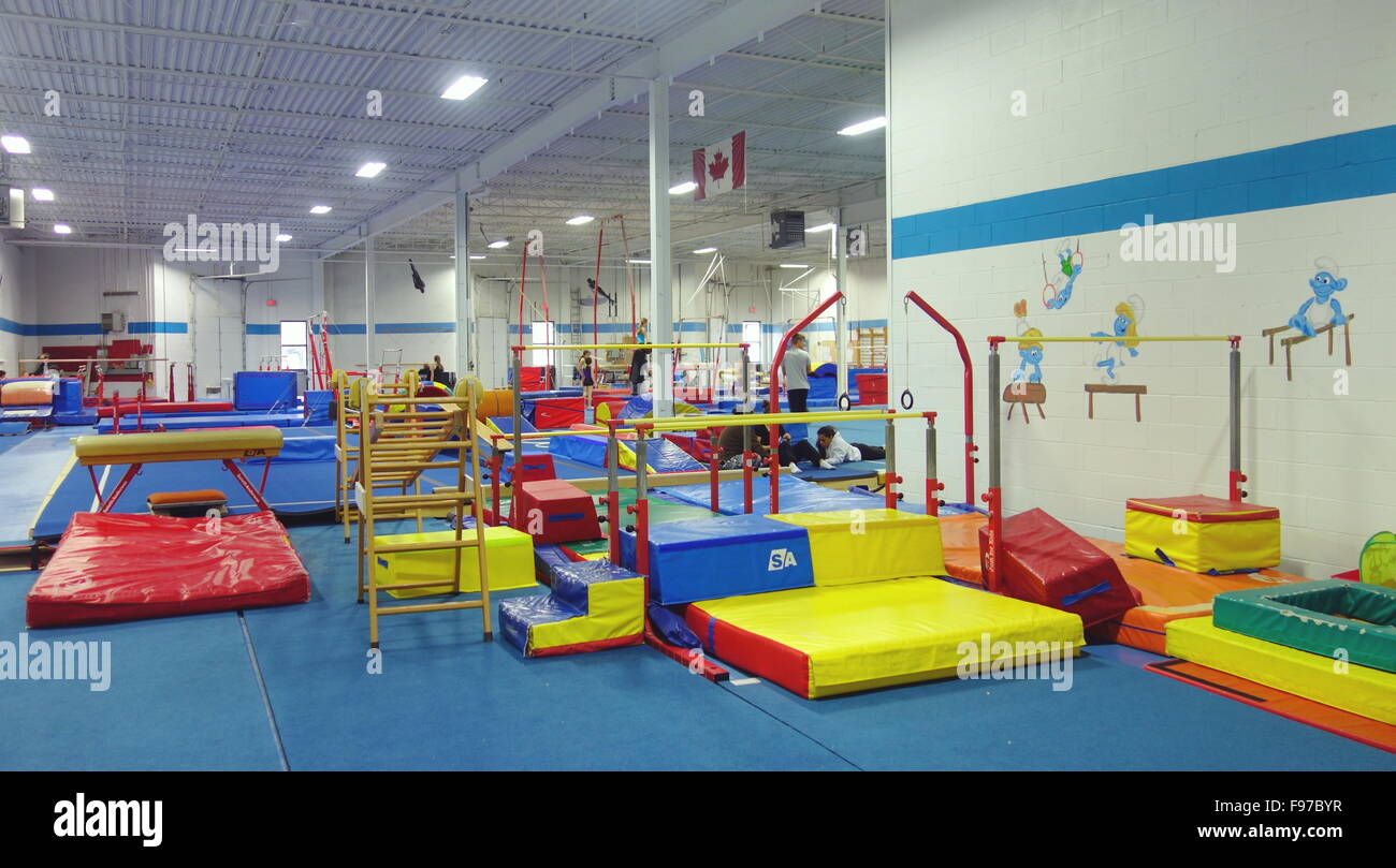 Grande facilità di ginnastica a Toronto in Canada Foto Stock