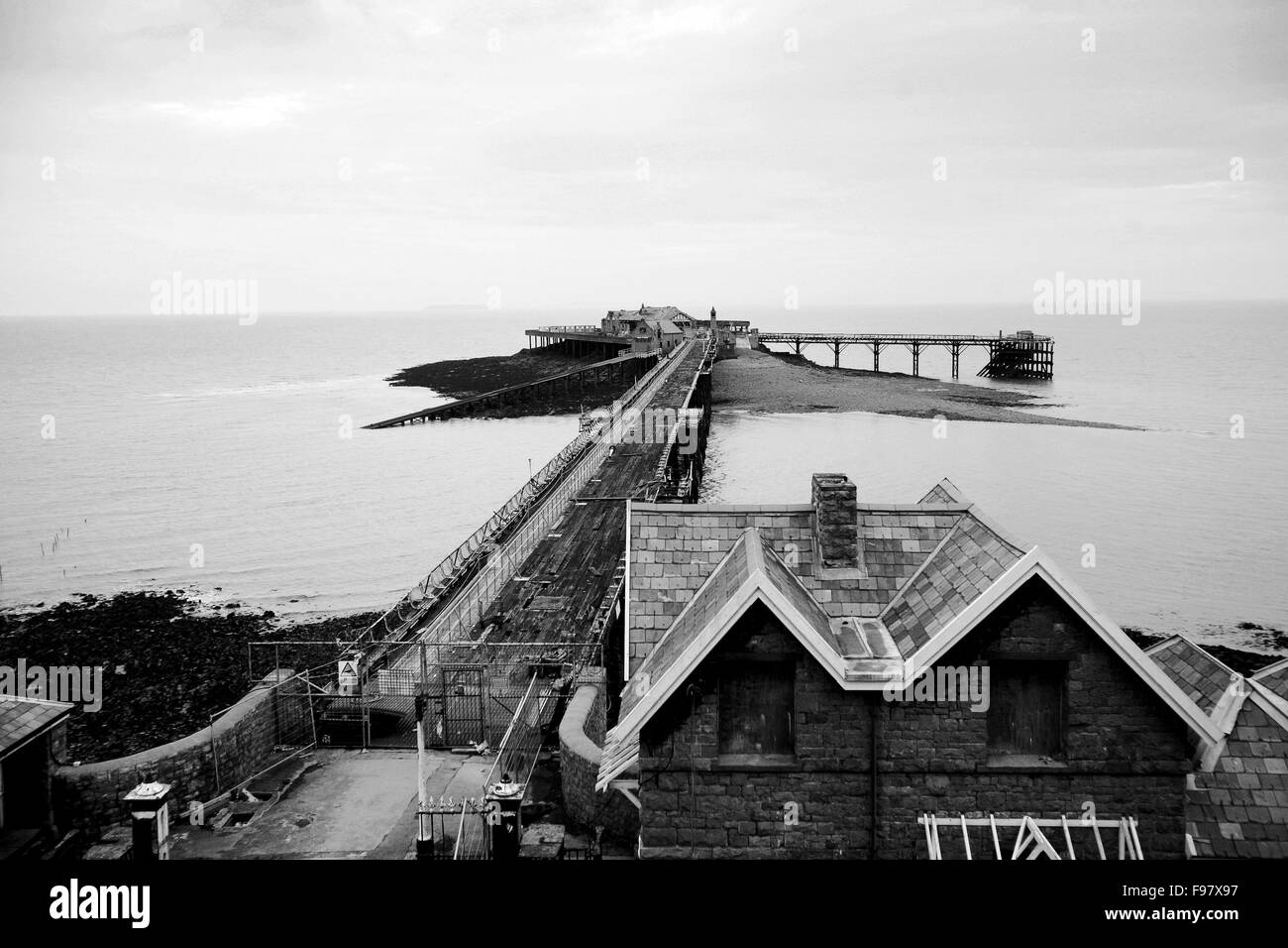 Birnbeck Pier e Isola Weston -Super-Mare Foto Stock