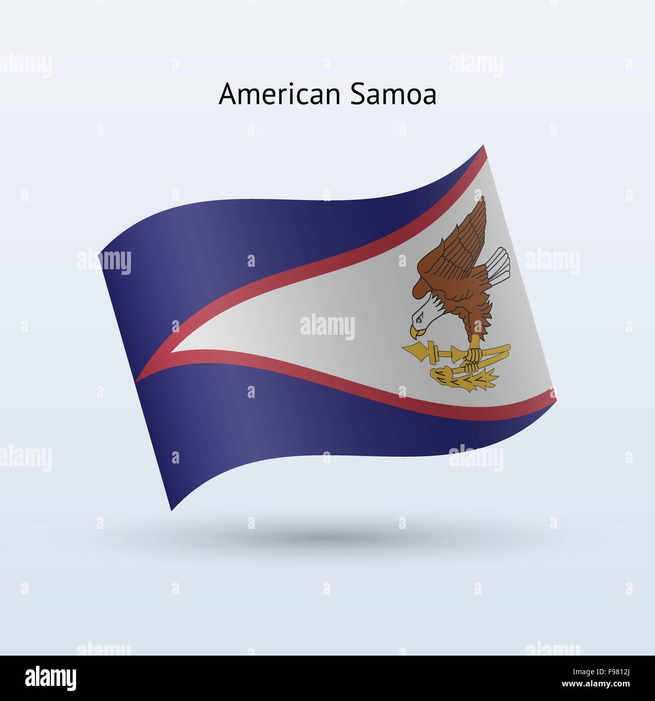 Samoa Americane bandiera sventola forma. Illustrazione Vettoriale