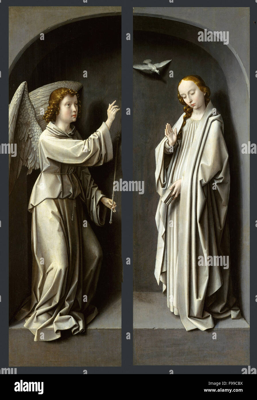 Gerard David - Arcangelo Gabriele; la Vergine annunciata Foto Stock