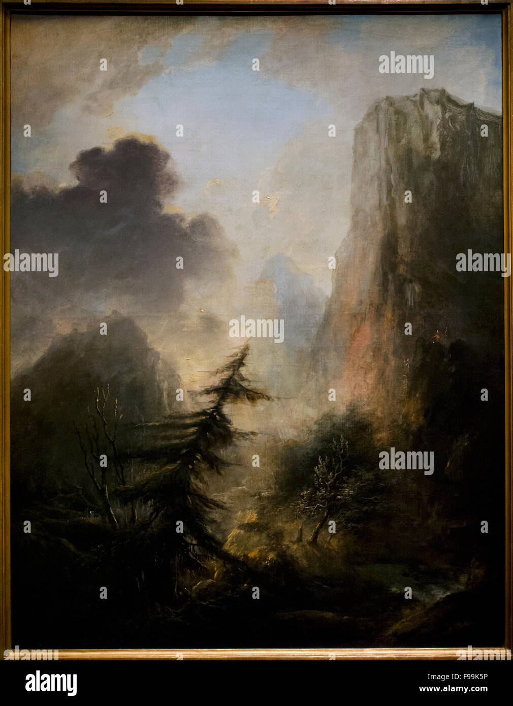 Elias Martin (1739-1818). Pittore svedese. Paesaggio con abete rosso, c.1780. Museo Nazionale. Stoccolma. La Svezia. Foto Stock