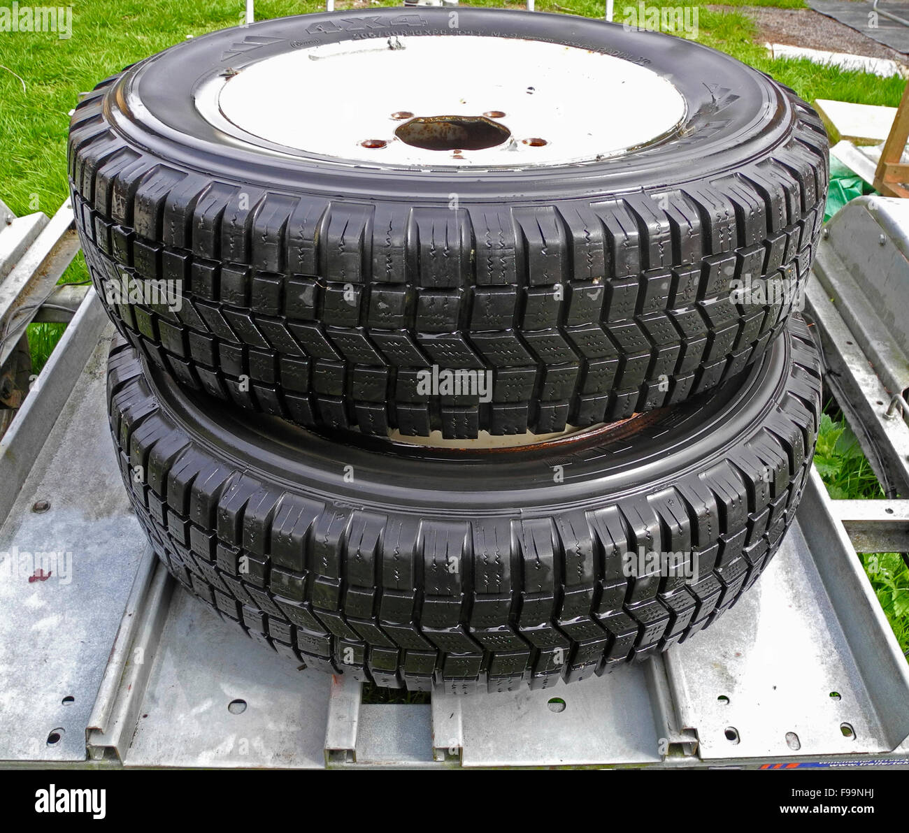 Land Rover 4WDR 4 ruote motrici pneumatici pneumatici Foto Stock